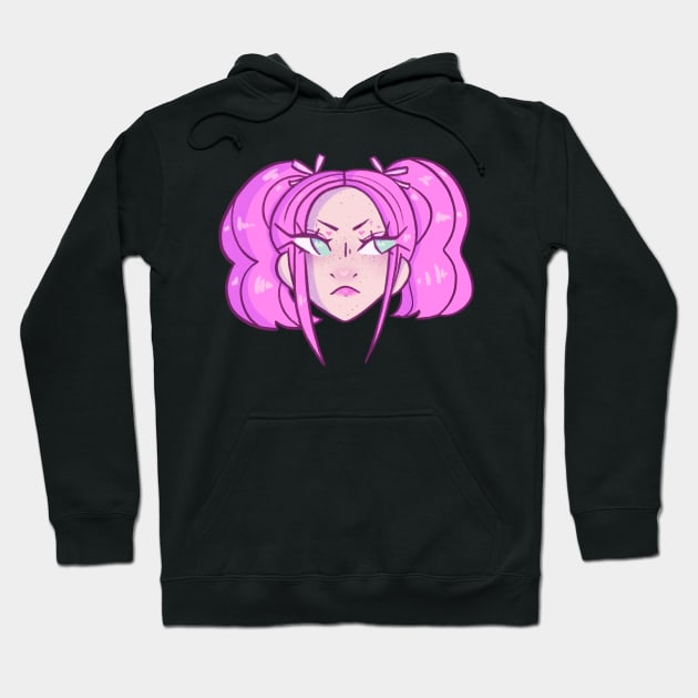 Pink Haired Girl Hoodie by novembersgirl